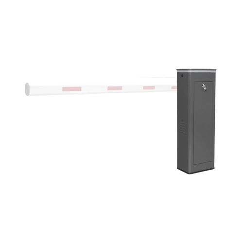 Barrera Vehicular Izquierda / Soporta Brazo Recto de Hasta 8 Metros / Soporta Brazo Articulado de 6 Metros / Movimiento fluido / Diseño Elegante Color Gris / Con Corona Led Semaforizada