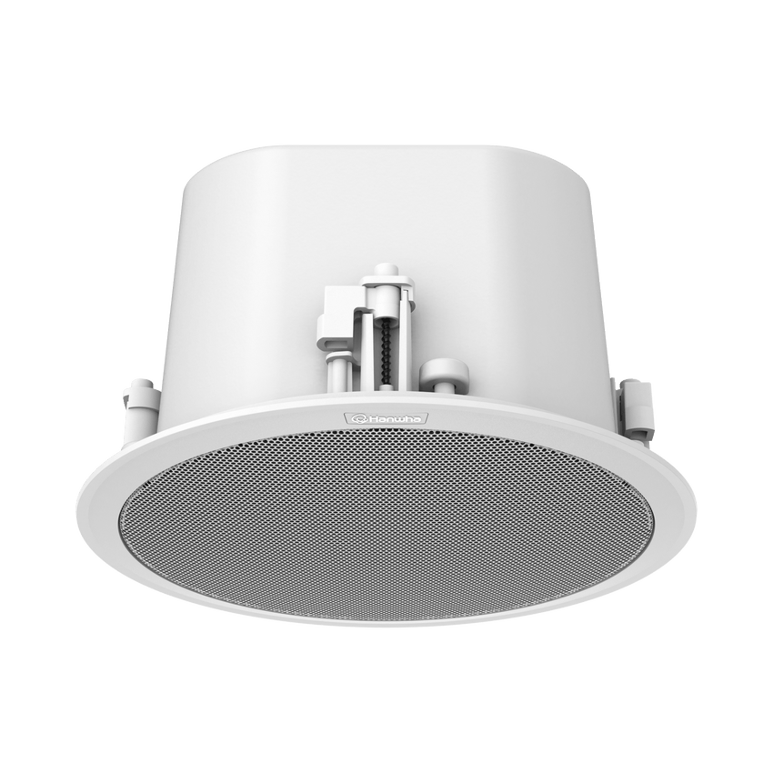 Altavoz IP para instalacion en plafon / 10W / PoE+ / Para integración con sistema Hanwha / SIP, IPv4, HTTP, DNS, NTP, TCP, UDP, ARP.