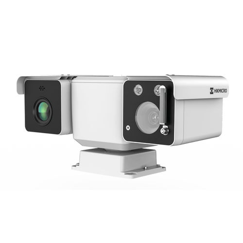 Mini Punta de Poste IP Dual / Térmica 25 mm (384 X 288) + Óptico 32X (4 Megapixel) / 800 mts IR / IP66 / Detección de Temperatura / microSD