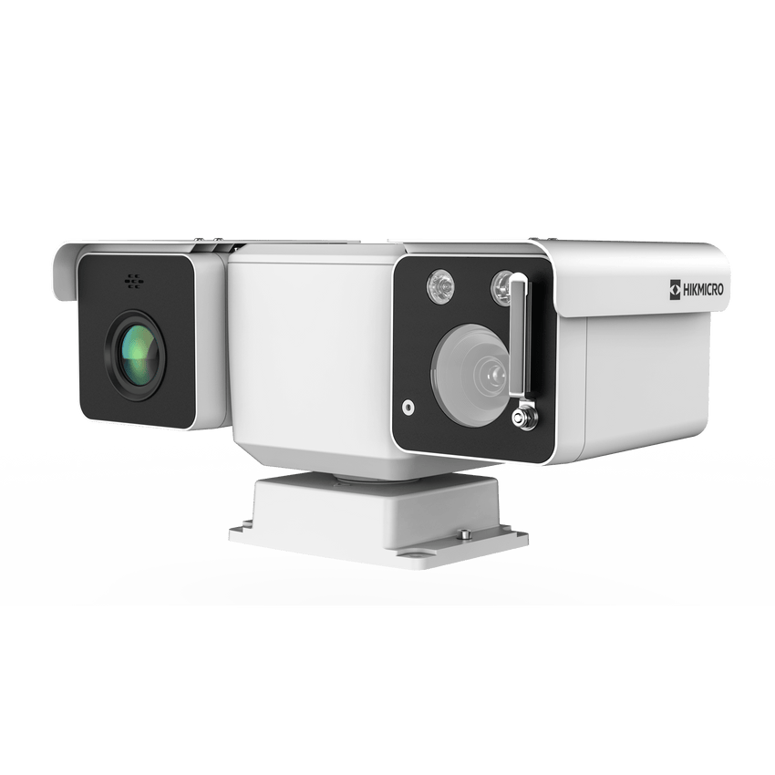 Mini Punta de Poste IP Dual / Térmica 25 mm (384 X 288) + Óptico 32X (4 Megapixel) / 800 mts IR / IP66 / Detección de Temperatura / microSD