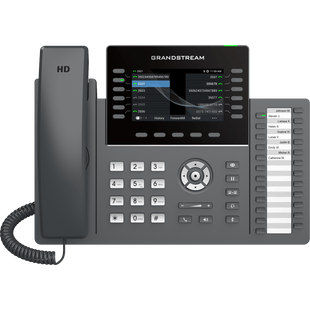 TELÉFONO IP PROFESIONAL DE 12 LÍNEAS / 24 TECLAS DE EXTENSIÓN PROGRAMABLES / WI-FI 6 / POE INTEGRADO / PANTALLA LCD 4.3 PULGADAS / SEGURIDAD DE NIVEL EMPRESARIAL / BLUETOOTH INTEGRADO / COMPATIBLE CON GDMS / AUDIO HD CON NOISE-SHIELD