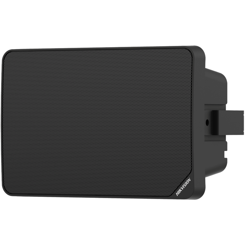 Bocina (Altavoz) IP con Bluetooth | Montaje para pared | Alimentación PoE | 10 watts | Biblioteca de Audios Pregrabados | Voceo | Instalación Horizontal y Vertical | Color negro | Compatible con Hik-Connect / Hik-Central Professional