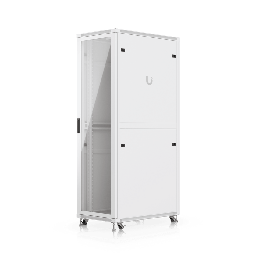 UACC Rack Cabinet 42U (600 × 1000 mm) – Gabinete de Piso Totalmente Ensamblado con Ventiladores Integrados, Paneles Removibles, Ruedas con Seguro y Puerta Frontal de Vidrio Templado